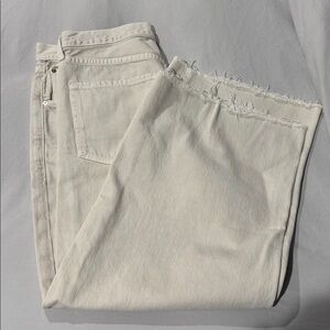 Citizens Of Humanity Cream Wide Leg Jeans
